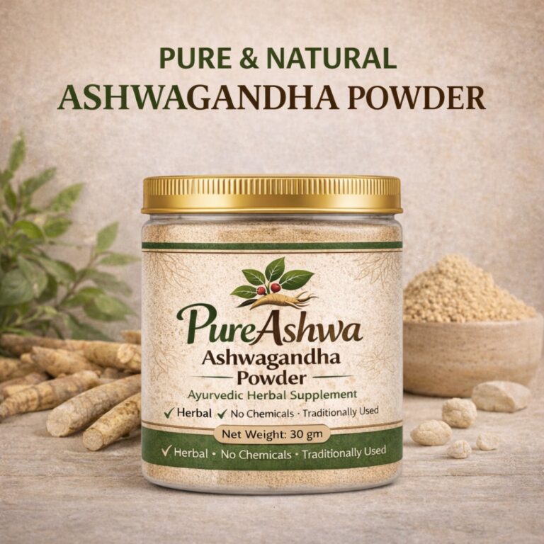 PureAshwa Ashwagandha Powder — 100% Pure Ayurvedic Root Powder